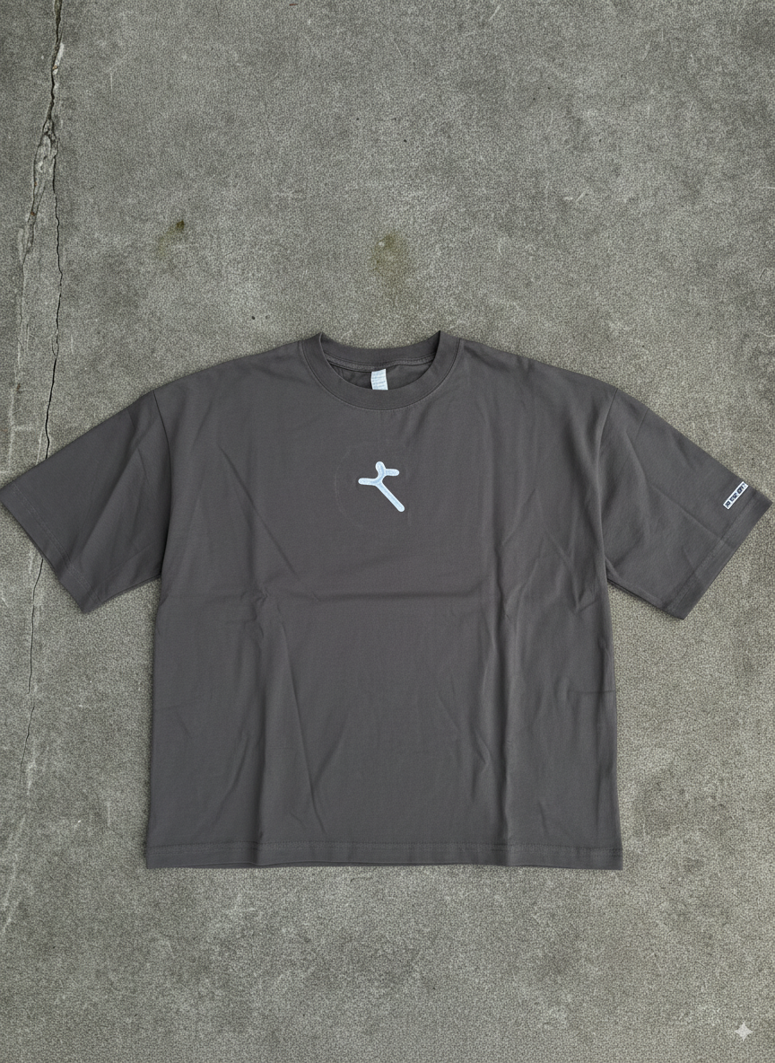 "GREY" BOXY CROP T-SHIRT