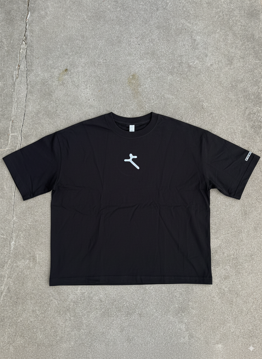 "BLACK" BOXY CROP T-SHIRT