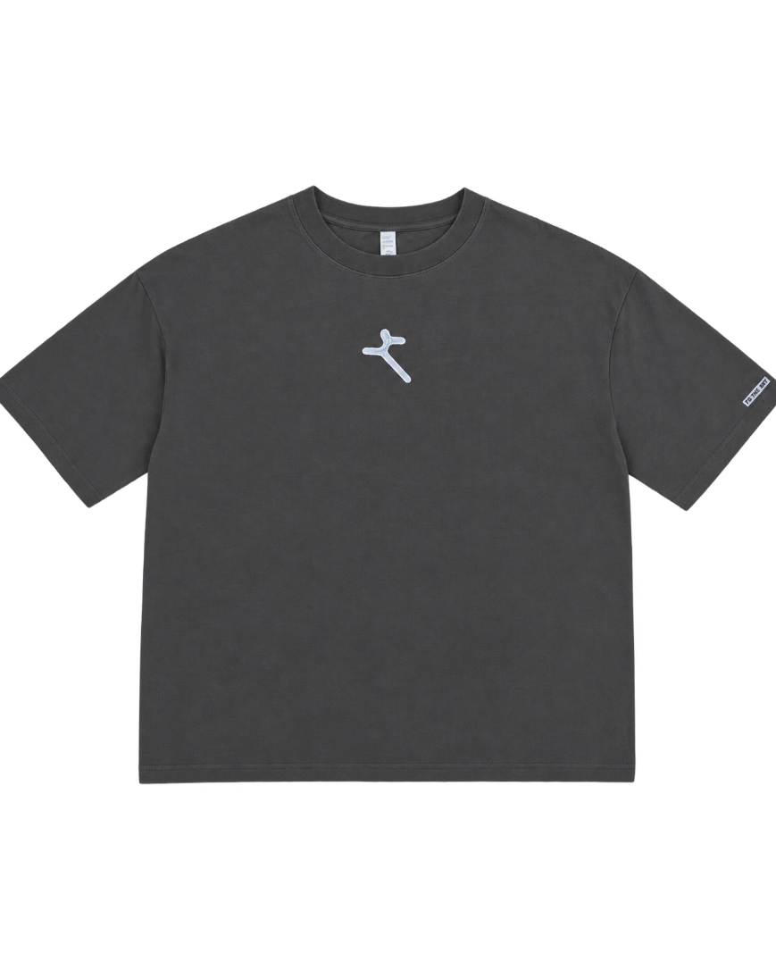 "GREY" BOXY CROP T-SHIRT