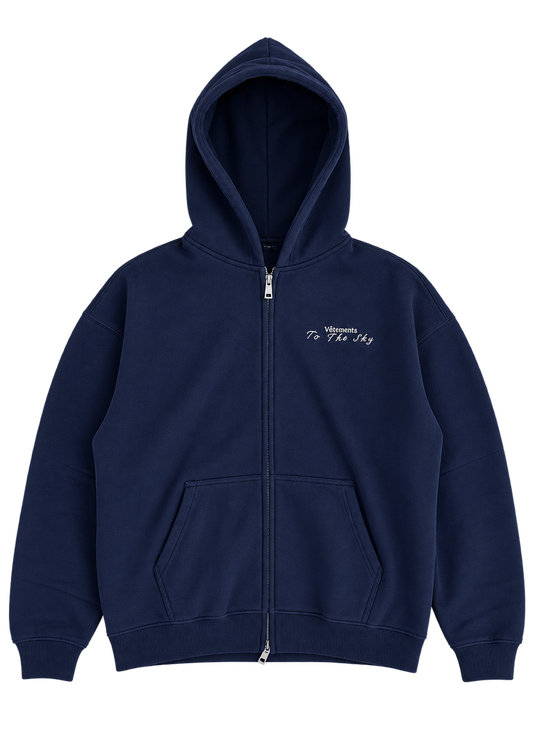 "NAVY BLUE" ZIP-UP HOODIE