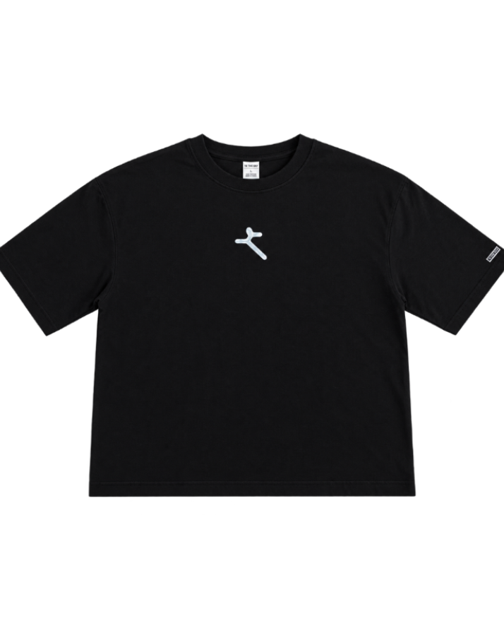 "BLACK" BOXY CROP T-SHIRT