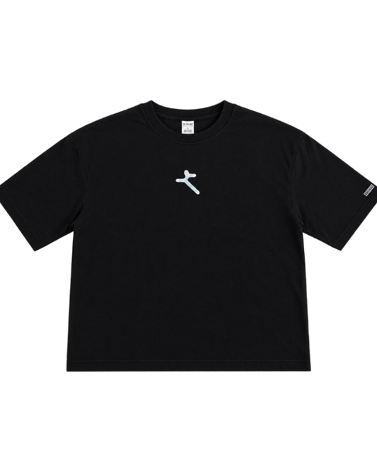 "BLACK" BOXY CROP T-SHIRT