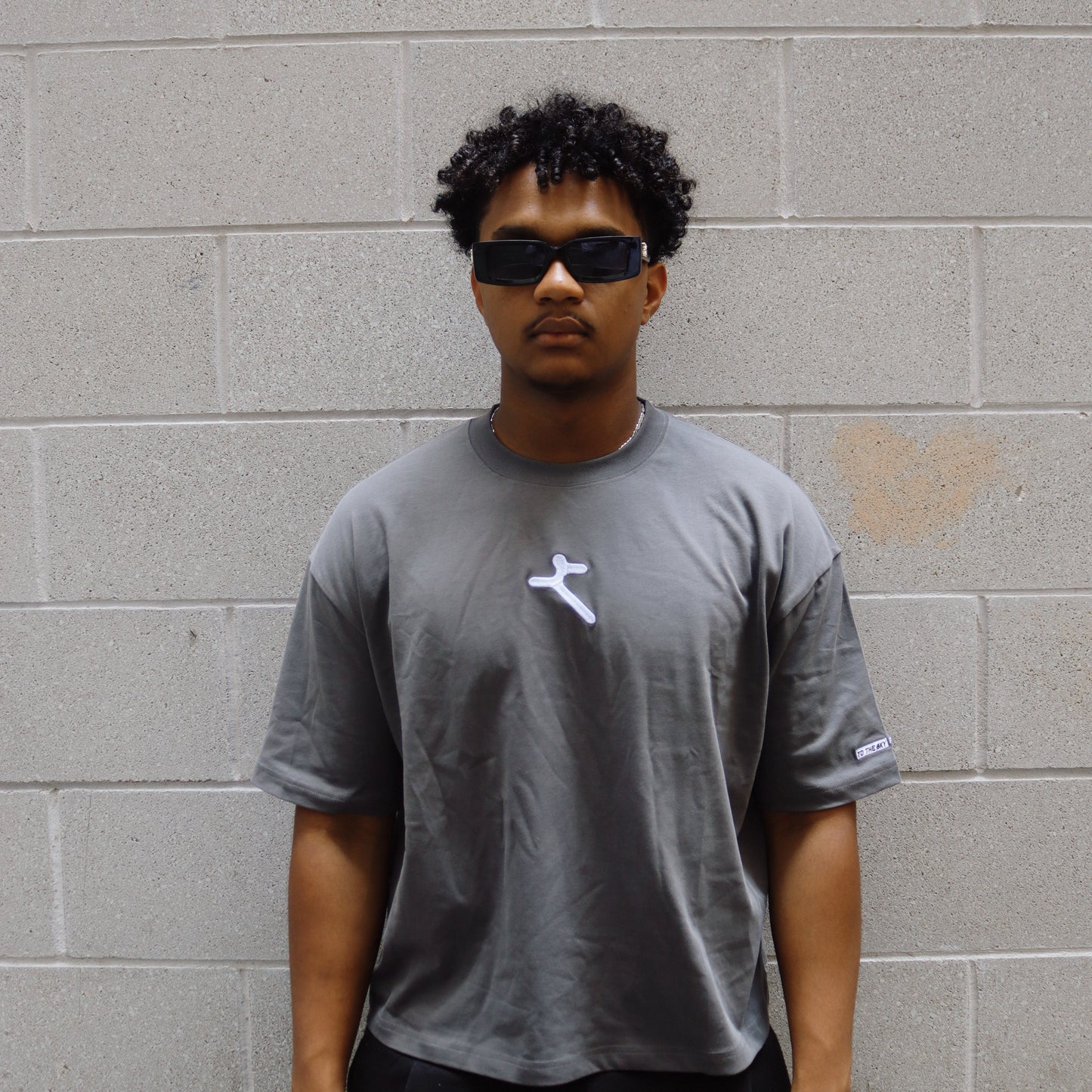 "GREY" BOXY CROP T-SHIRT
