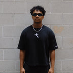 "BLACK" BOXY CROP T-SHIRT